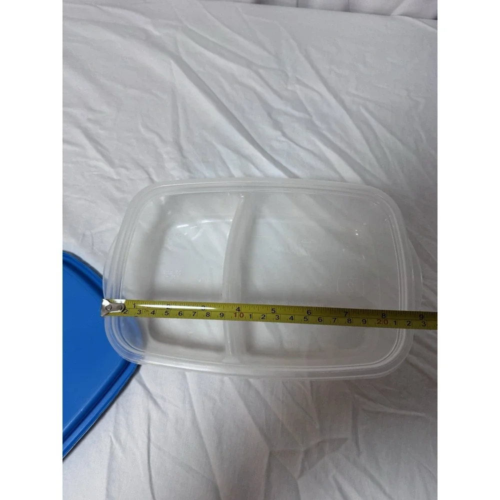 Rubbermaid TakeAlongs Blue Lid Divided Container 832A-1 3.7 Cups Vintage Plastic